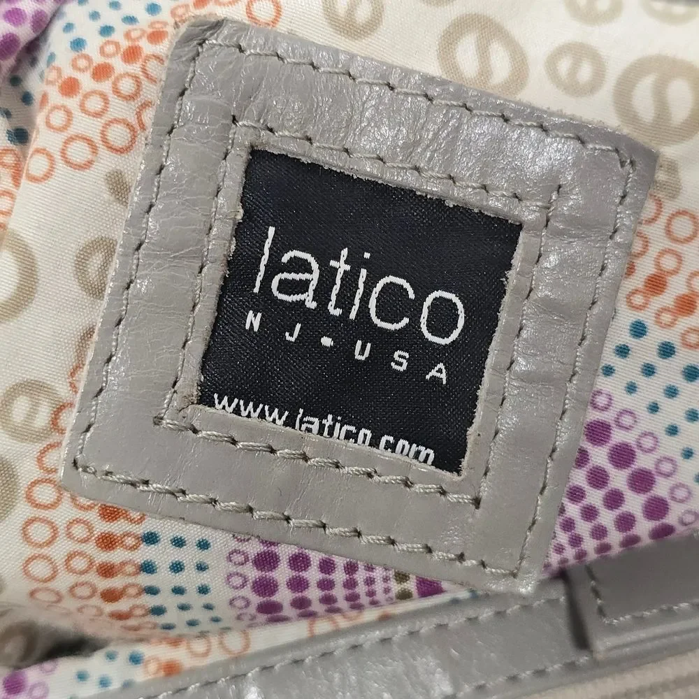 Latico Genuine Gray Leather Large Crossbody Shoulder Bag